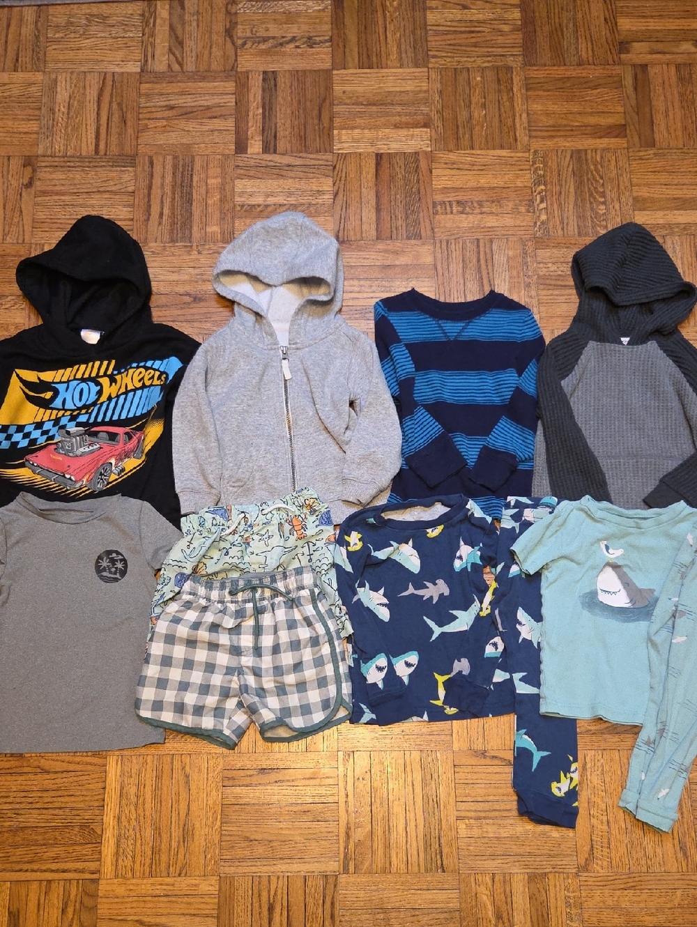 Boys Size 2-3 Lot Hot Wheels Sweatshirt Swim Shorts Rashguard